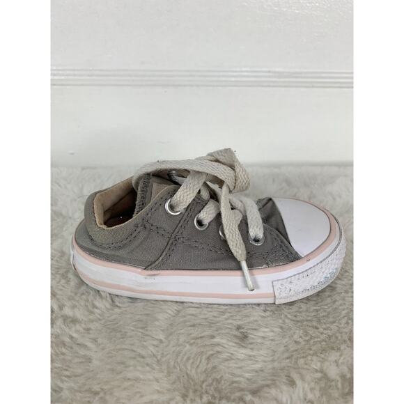 Converse All Star Toddlers Size 5 Gray & With Pink Canvas Low-Top Sneakers - Picture 7 of 9